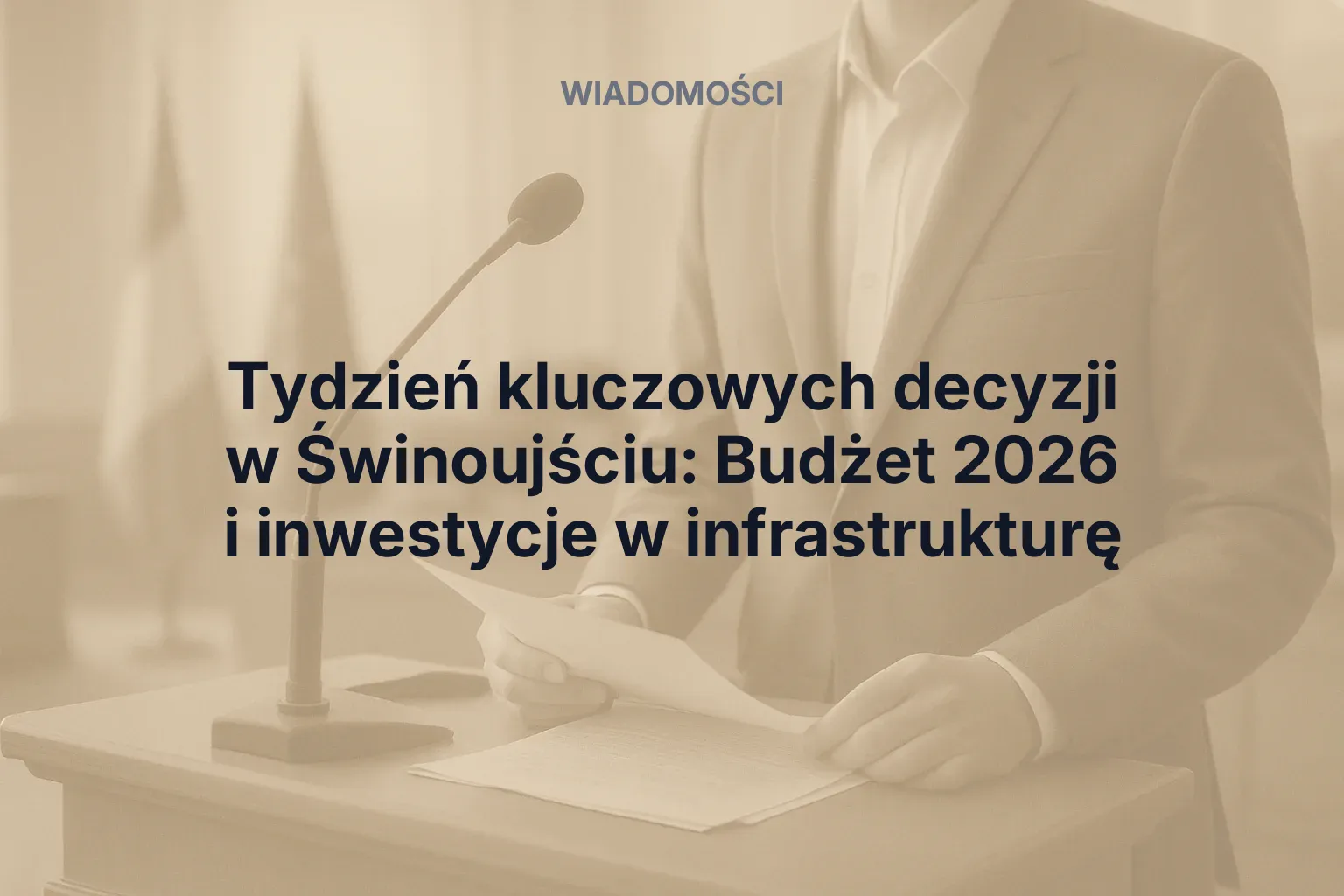 Miniatura: Tydzień kluczowych decyzji w Świnoujściu: Budżet 2026 i inwestycje w infrastrukturę